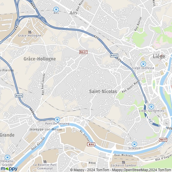 De kaart voor de stad 4420 Saint-Nicolas