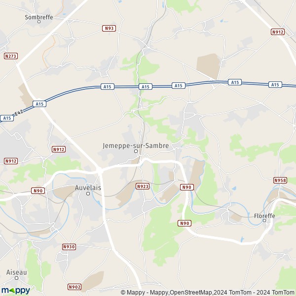 De kaart voor de stad 5190 Jemeppe-sur-Sambre