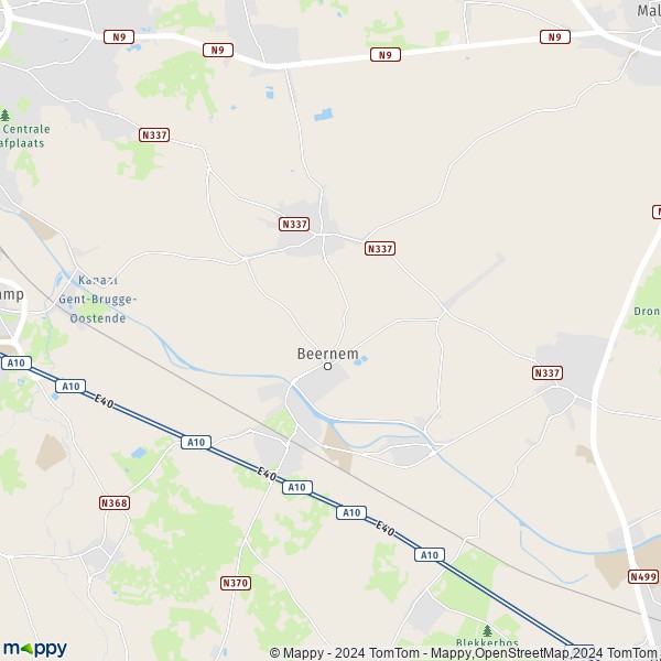 De kaart voor de stad 8730 Beernem